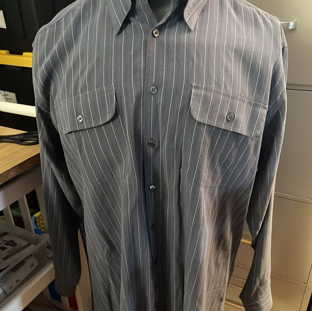Preowned "Greg Norman Collection" Mens XL Long Sleeve Striped Button Up Shirt